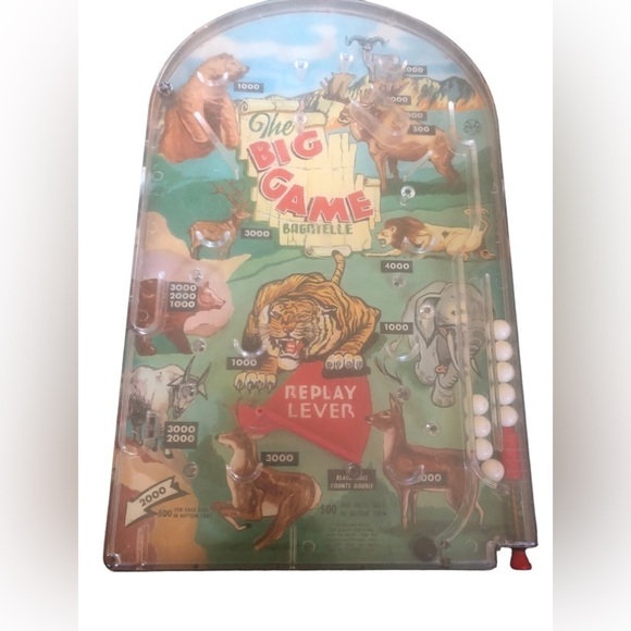Vtg 1950's Marx THE BIG GAME BAGATELLE" Table Top PINBALL Marble Game - Picture 1 of 7